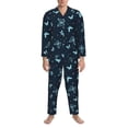 thumbnail image 3 of Haiem Beautiful Butterflies Pattern Men’s Long-sleeve Sleepwear,Sleepwear Set,2-piece Loungewear Set,Soft PJs Comfy Nightwear with Pockets-Medium, 3 of 7