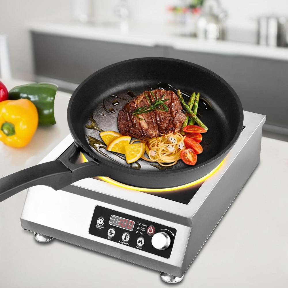 Commercial Induction Cooktop, 3500W Powerful Electric Induction Burner, 8 Power Levels Electric Burners for Cooking, Induction Hob for Chefs, Hotels