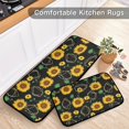 thumbnail image 5 of SKYSONIC Unique Sunflowers Polygon Kitchen Rugs Set of 2, Summer Yellow Floral Floor Runner Area Rug Washable Carpet Mat Perfect for Living Room Bedroom Entryway, 5 of 7