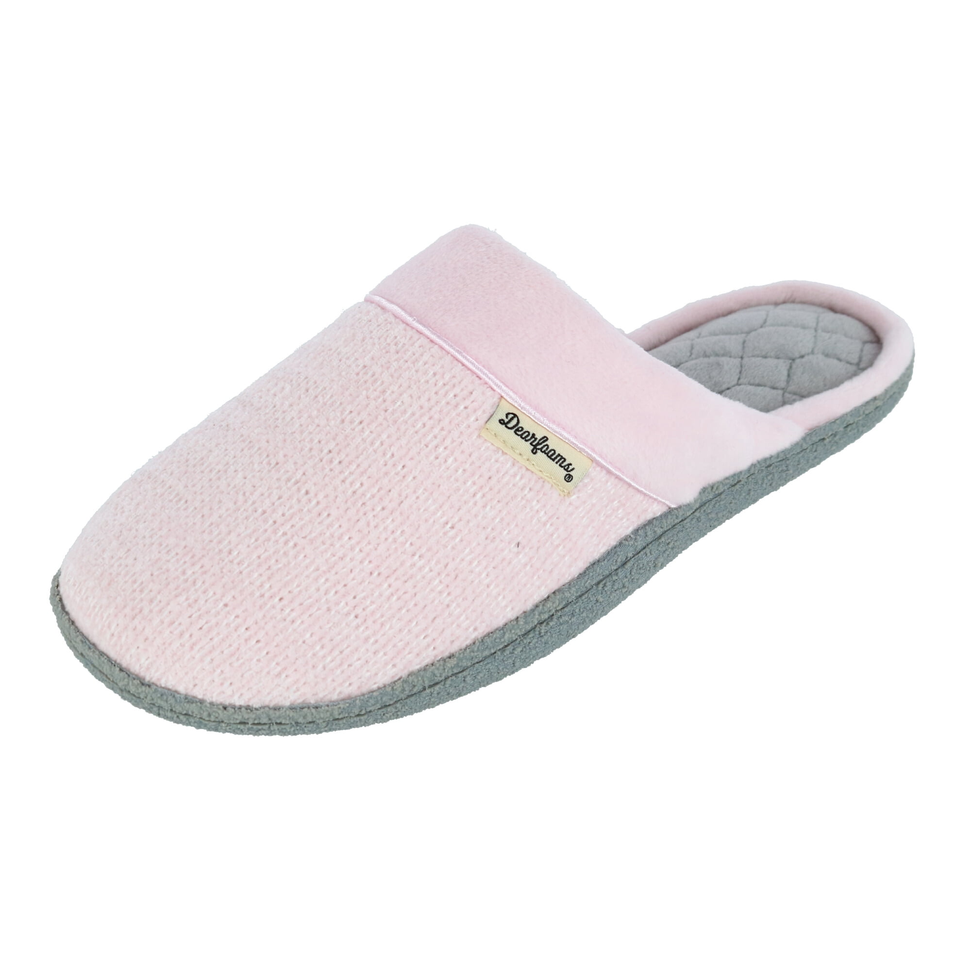 Dearfoams Women's Samantha Chenille Scuff Slipper with Quilting