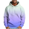 thumbnail image 3 of Momasggi Big and Tall Hoodies for Men Winter Fleece Lined Pullover Tops Loose Casual Long Sleeve Drawstring Hooded Sweatshirts Fashion Gradient Graphic Hoodie with Pockets Purple XL, 3 of 6