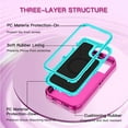thumbnail image 2 of I-HONVA For iPhone 14/15 Plus Case Compatible with MagSafe,3-Layer Military Grade Drop Protection Anti-Slip Bumper Rugged Shockproof Dustproof Protection 6.7 inch Phone Case,Rose Turquoise, 2 of 7