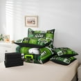 thumbnail image 5 of Feelyou Modern Gold Lover Twin Bedding Sets 7-Piece for Kids, Est Sleep Sports Bedding Comforter Set, Green Patchwork Plaid Reversible Sheet Sets, Super Cozy Room Decor, 5 of 7