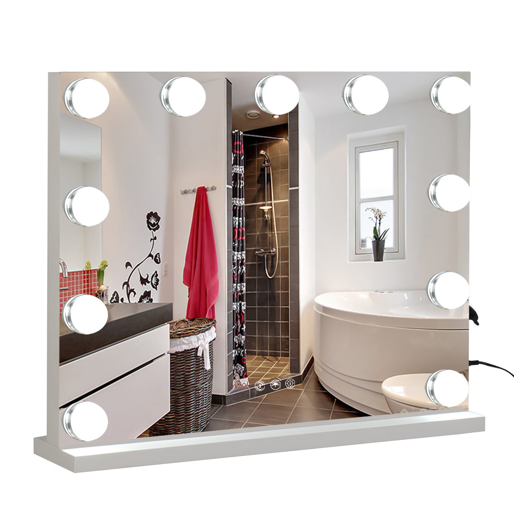 Reception Høj eksponering marmelade BaytoCare Vanity Makeup Mirror,Lighted Mirror with Dimmable Led Bulbs and  USB Outlet for Dressing Room Tabletop Mirror - Walmart.com