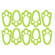 Kisangel 10pcs Bunny Footprints Luminous Sticker Window Ceiling Clings Decals Rabbit Paw Stickers for Nursery Bedroom Wall Easter Day Party Supplies