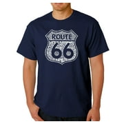 LA Pop Art Men's Word Art T-shirt - Route 66 - Life is a Highway