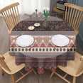 thumbnail image 3 of Black Boho Oriental Flowers and Paisleys Pattern Round Tablecloth 60"x60",Wrinkle Wipeable Table Cloth for Kitchen Dining Room Picnic Patio Party, 3 of 6