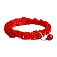 thumbnail image 2 of Shulemin Flower Design Dog Collars Puppy Necklace with Bell Charm for Small Dogs,Red, 2 of 7