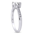 thumbnail image 4 of AFFY Simulated White Cubic Zirconia Solitaire Heart Promise Ring 14k White Gold Over Sterling Silver Gift For Her Ring Size-5, 4 of 7