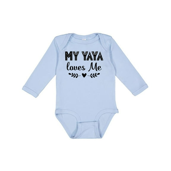 Inktastic My Yaya Loves Me Grandchild Girls Long Sleeve Baby Bodysuit
