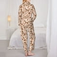 thumbnail image 3 of KLL coffee tea pots Print Women's Long Sleeve Pajamas with Pants Sleepwear Loungewear 2 Set-Medium, 3 of 8