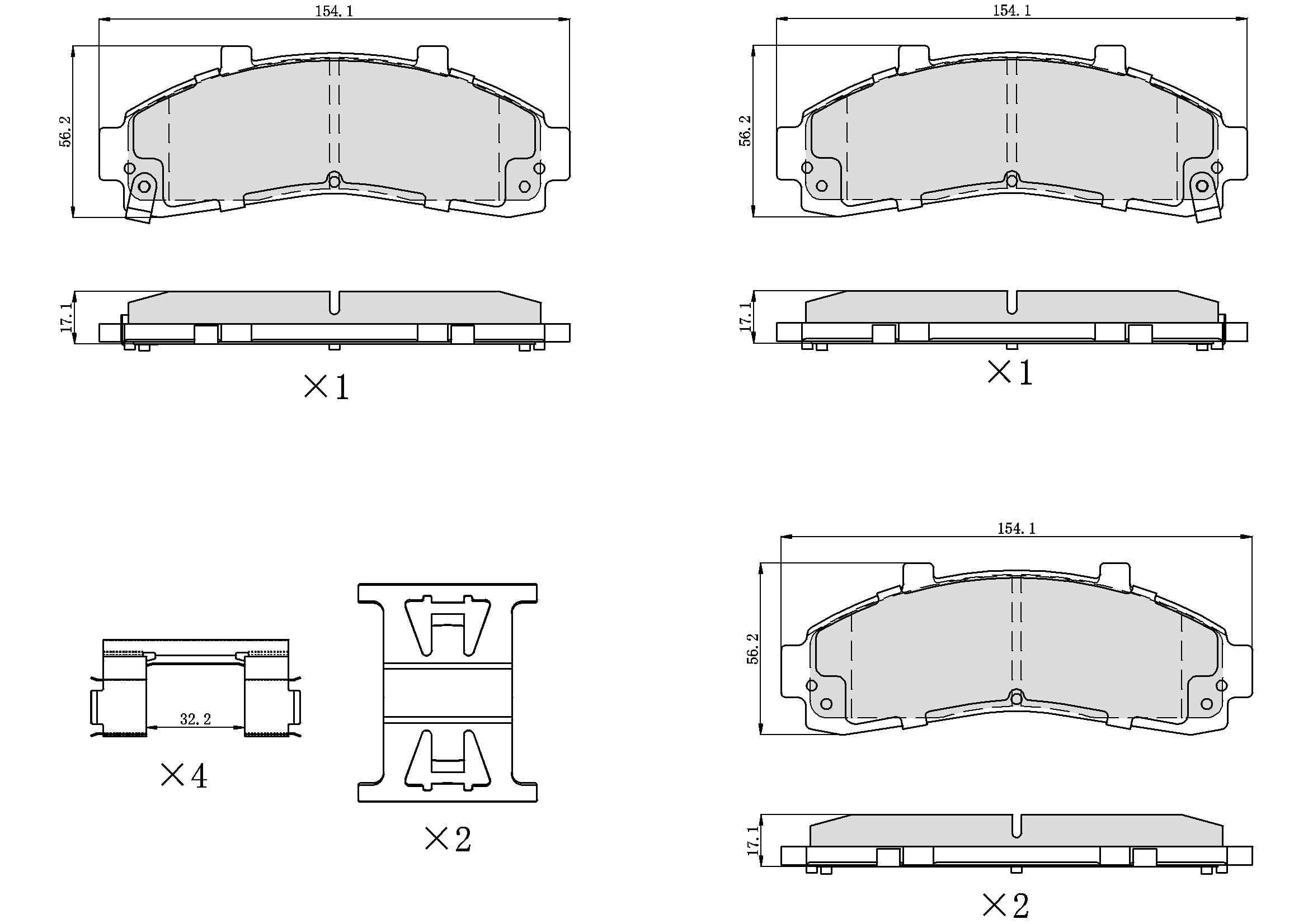 Winstop Brake Pad Set, Front WS.0652.0.C, Ford Ranger 2001-1995