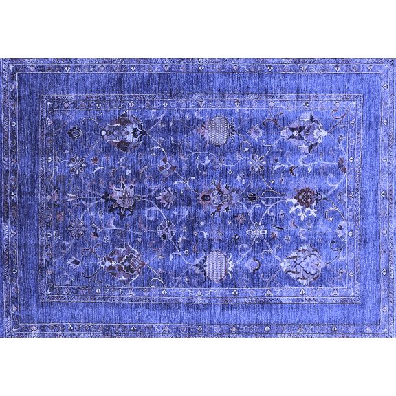 Ahgly Company Indoor Rectangle Oriental Blue Industrial Area Rugs, 3' x 5'