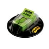 Post-it Sign and Date Flags, 1", Green Grip Dispenser, 200 Flags