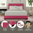 thumbnail image 6 of Skylar Nailhead Trim Upholstered Full Platform Bed, Pink, 6 of 18