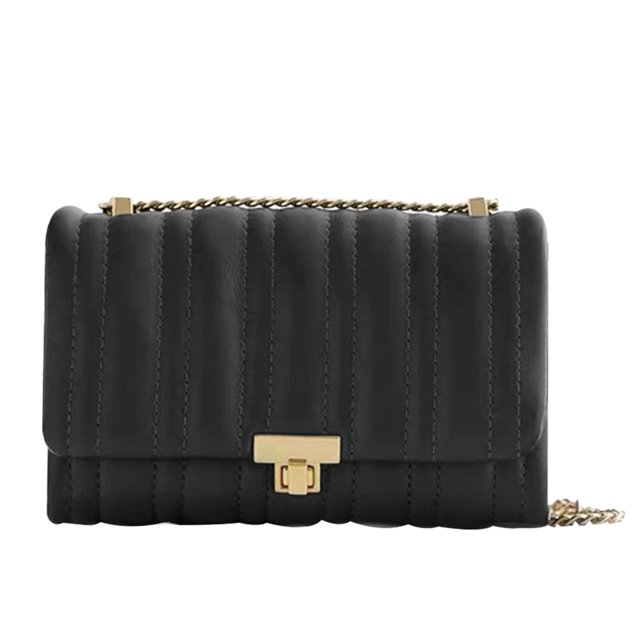 Bolso cuadrado pequeño a rayas, bolso de hombro para citas de cuero artificial, bolso de cadena, bolso de mensajero simple