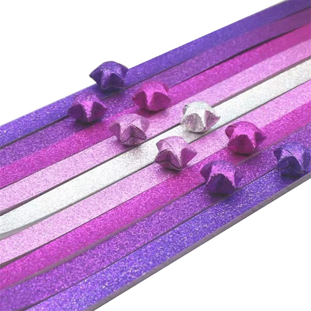 520 Hojas de Papel Brillante, Papel Plegable, Estrellas, Tiras de Papel, DecoracióN de Estrellas de la Suerte, Papel Plegable para Artes Manuales,