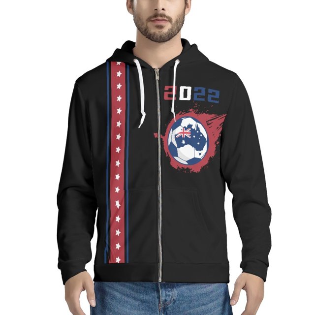 2022 Qatar Football World Cup Zip Hooded Sweater Netherlands Spain Brazil Fans Cheering Jacket