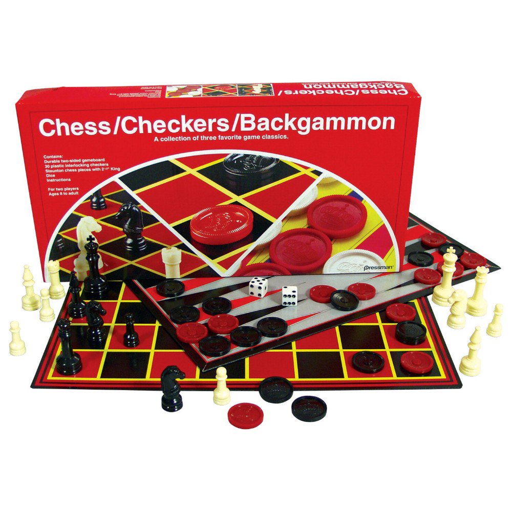PRESSMAN 034-3060 Chess, Checkers, And Backgammon Multi-Game Classic ...