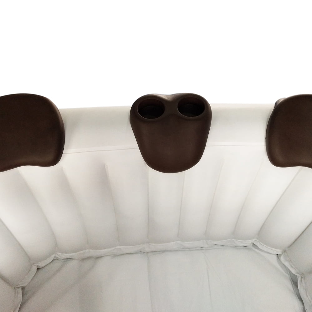 ALEKO Removable 3-Piece Headrest and Drink Holder Set for Inflatable Hot Tub Spa - Brown