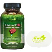 Irwin Naturals Testosterone UP RED Enhance Performance 60 Softgels with Pill Case