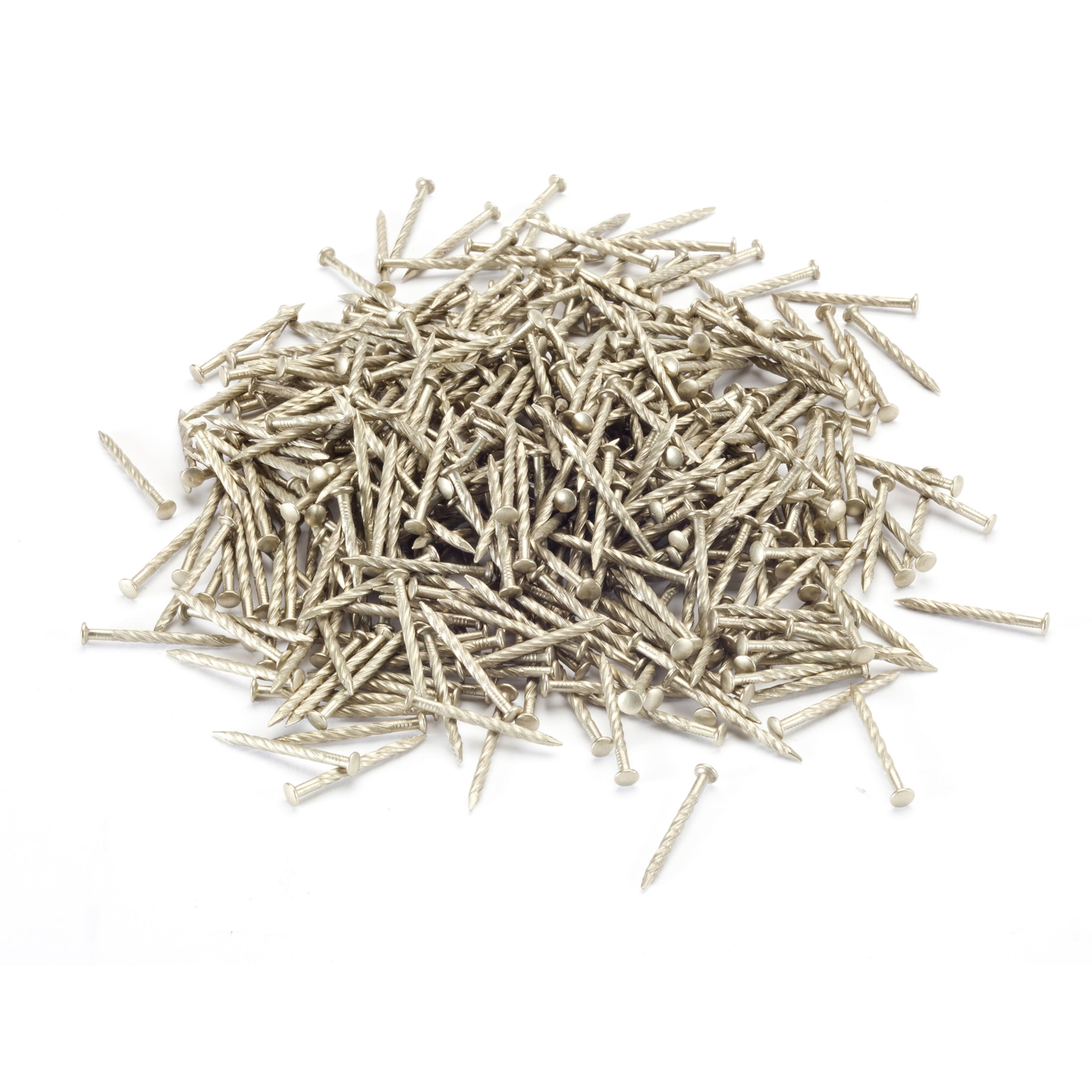 M-D Building Products 95615 1-1/4 In. Satin Brass Floor Metal Screw Nails (1Lb) (3 Packs)