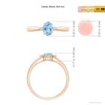 thumbnail image 3 of ANGARA Natural Tapered Shank Aquamarine Solitaire Ring with Diamond Accents in 14K Rose Gold for Women (Size-6x4mm) | March Birthstone, Anniversary, Jewelry Gift for Women | Natural Aquamarine Ring, 3 of 7