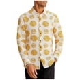thumbnail image 2 of Zysthvn Casual Shirts for Men Tall and Big Fall Vacation Long Sleeve Men T Shirt Stretch Printed Lightweight Button Turn Down Collar Tops, 2 of 5