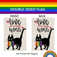 thumbnail image 2 of Pride Rainbow Garden Love Always Wins Black Cat Vertical Double Sided Gay LGBT Lesbian Transgender Pansexual Flag Farmhouse Yard Outdoor Decorations 12.5 x 18 Inch, 2 of 5