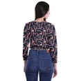 thumbnail image 3 of Moomaya Printed Round Neck Long Sleeve Crop Tops For Women Cotton Jersey T Shirt, 3 of 5