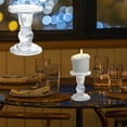 thumbnail image 4 of Glass Candlestick under $5! CQCYD Glass Candlestick Holder, French Romantic Candle Holders for Dining Table, Elegant Home Decor for Living Room, Set of 3 Clear Glass Candle Sticks, 4 of 6