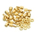 thumbnail image 5 of Uxcell 5mm+6mm M2.5 Standoff Screws 40 Pack Brass Hex Standoffs Nuts Gold Tone, 5 of 6