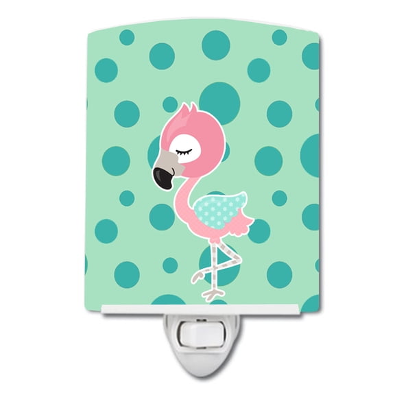 Caroline's Treasures BB8724CNL Flamingo Ceramic Night Light, 6x4x3", multicolor