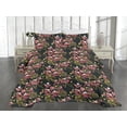 thumbnail image 2 of Ambesonne Spring Quilted Coverlet 3 Pcs, Branches Leaves Watercolor, King Size, Pale Fuchsia Khaki and Pink, 2 of 4