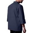 thumbnail image 4 of Hearthz Unisex Mens Womens Chef Coat Cooks Jacket Long Sleeves Men's Chef Coat Womens Restaurant Kitchen Cook Shirt Chef Coat Cooking Uniforms (Navy,XXXL), 4 of 4