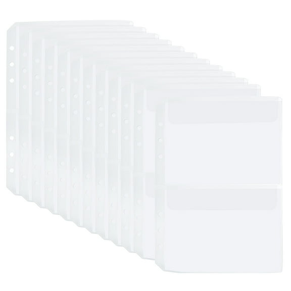 Uxcell A5 Binder 2 Pockets, 12 Pack Zipper 6 Holes Binder Pouch for 6-Ring Notebook Binder, Clear