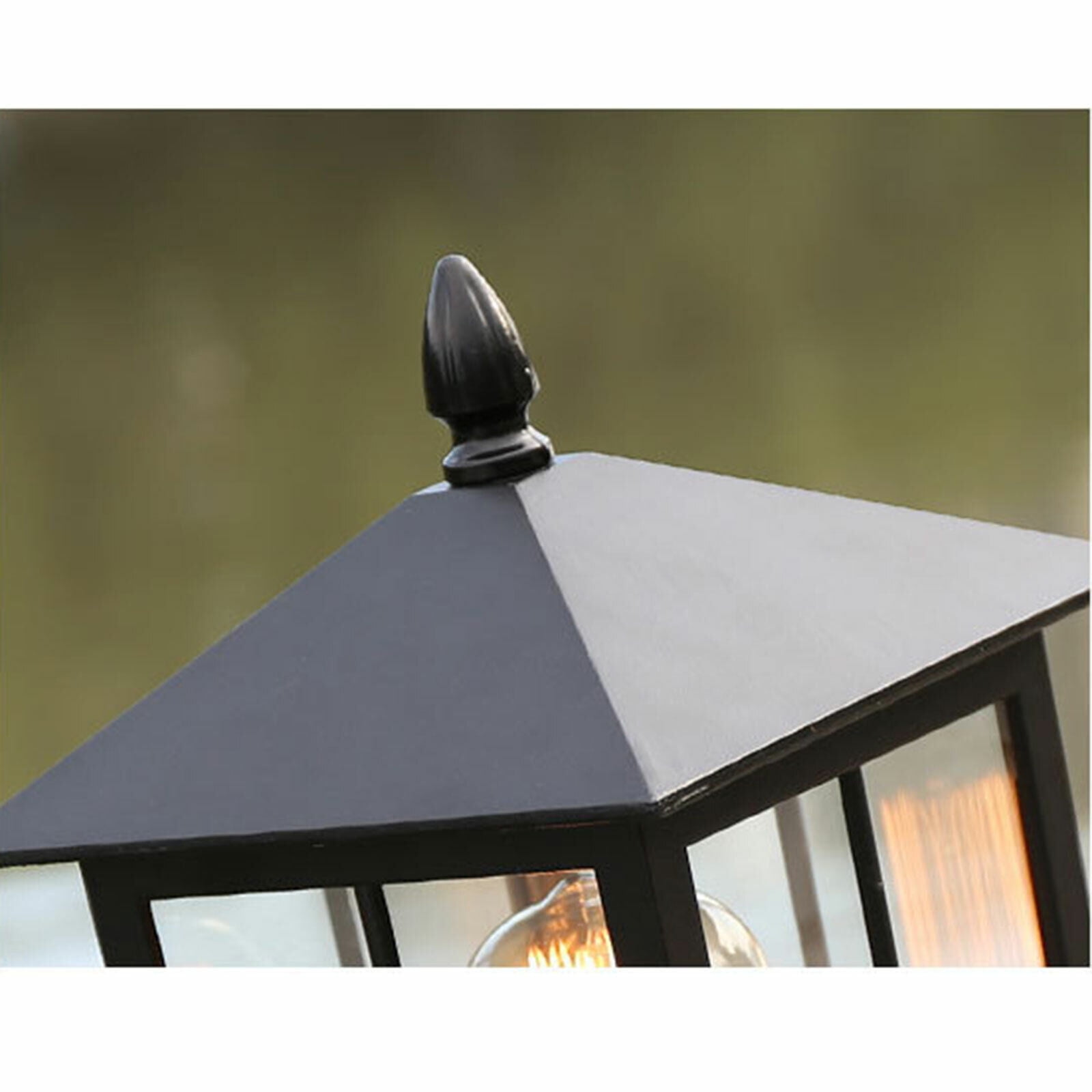 HOHOBLA Outdoor Post Light Vintage Black Lantern Garden Fence Pillar Lamp Waterproof