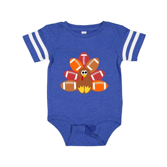 Inktastic Thanksgiving Cute Football Turkey Boys or Girls Baby Bodysuit