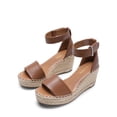 thumbnail image 4 of Sandalias de Cuña para Mujer DREAM PAIRS Marrón con Correa en el Tobillo, 4 of 8