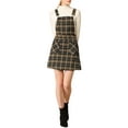 thumbnail image 6 of INSPIRE CHIC Women's Adjustable Strap Plaid Suspender Overall Dress XL Black-Brown, 6 of 9