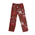 thumbnail image 4 of Adult Fashion Christmas Print Casual Pants with Drawstring Elastic Waist, Comfortable Sleepwear and Loungewear Trousers for Home Use,Wine,L, 4 of 7