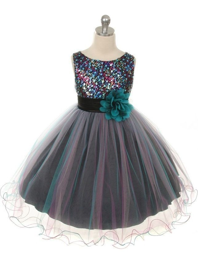 girls sequin tulle dress