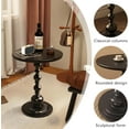 thumbnail image 3 of Metal Small End Table, Vintage Matte Black Round Side Table Nightstand for Bedside or Sofa,  Accent Pedestal Table for Living Room Corners Bedroom  and, 3 of 8