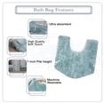 thumbnail image 2 of Luxury Toilet Rugs U-Shaped 20x20, Extra Soft and Absorbent Microfiber Bathroom Rugs, Non-Slip Plush Shaggy Bath Mat, Machine Wash Dry, Contour Bathroom Mats for Toilet Base, Turquoise, 2 of 9