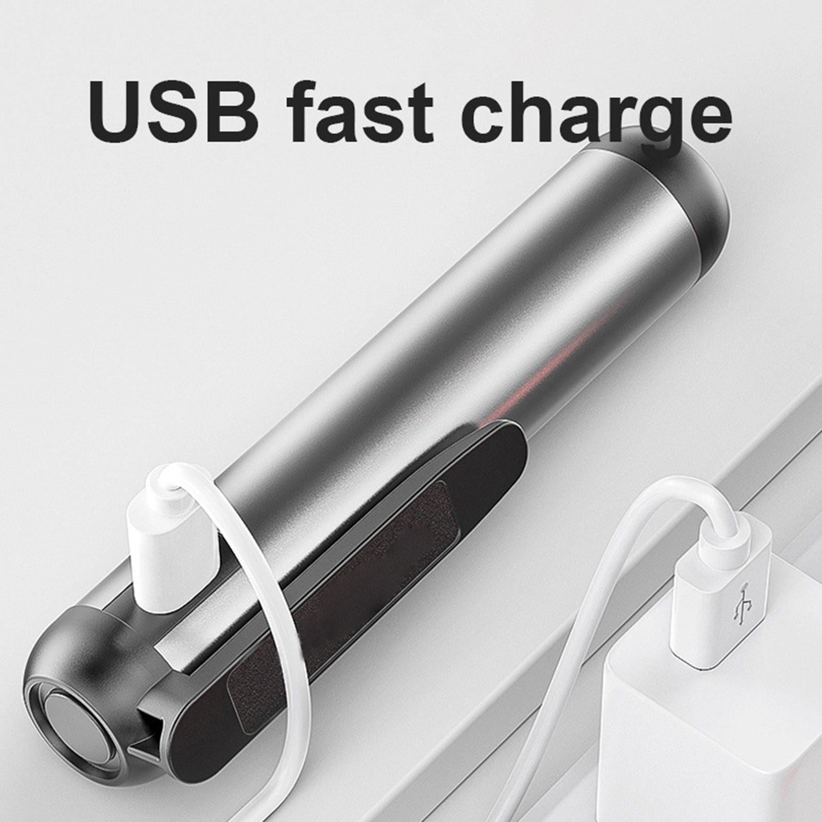 YAHHU Mini LED Flashlight – XPE+COB Super‑Bright 600mAh Battery, 3 Color Modes, Pen Clip & Magnetic Holder, Type‑C Recharge, Ideal for Hiking & Repairs