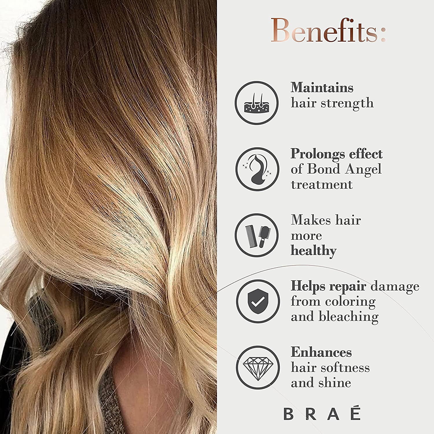 Brae Bond Angel Plex Effect 3.38 Fl Oz - Bond Repair Product for All Hair Types - Homecare Hair Treatment - Hair Bond Fortifier - Suitable