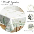thumbnail image 3 of 60x84inches Eucalyptus Leaf Rectangle Tablecloth Spring Summer Green Gold Leaves Fabric Table Cloths Greenery Sage Table Cloth Cover for Kitchen Dining Room Picnic Indoor Outdoor Home Decor, 3 of 7