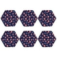 thumbnail image 2 of Pofeuu American Stars Print Leather Coasters Set of 6, Round Cups Mugs Mat Pad for Home Kitchen Heat Resistant Drink Coasters,Hexagon, 2 of 7