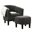 thumbnail image 3 of Convenience Concepts Take a Seat Roosevelt Accent Chair with Ottoman, Dark Gray Microfiber, 3 of 9
