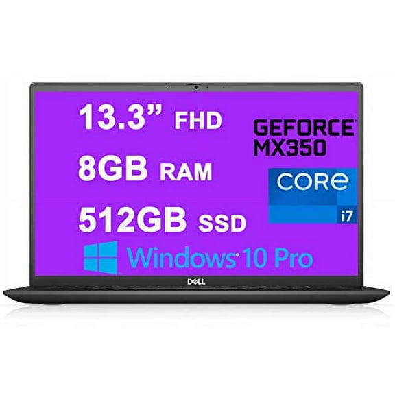 Dell Vostro 5000 5301 15 Business Laptop 13.3" FHD Display (300Nits) 11th Gen Intel Quad-Core i7-1165G7 8GB RAM 512GB SSD GeForce MX350 2GB Fingerprint Backlit USB-C HDMI Win10Pro Dune